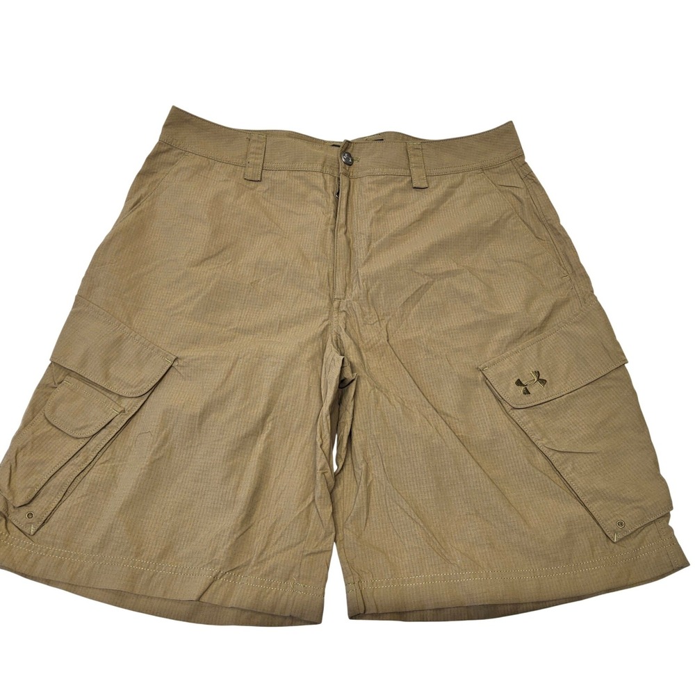 Under Armour Cargo Shorts Mens 34 Tan Ripstop Nylon Tactical‎ 1206760